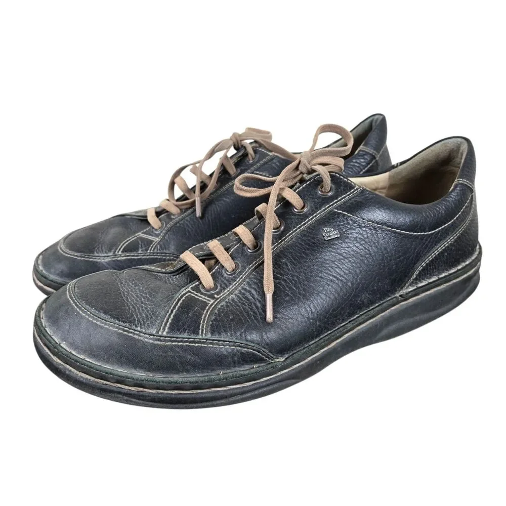 Finn Comfort Nantes Lace Up Oxfords Men's Sz 9.5 Black Leather Dadcore Gorpcore